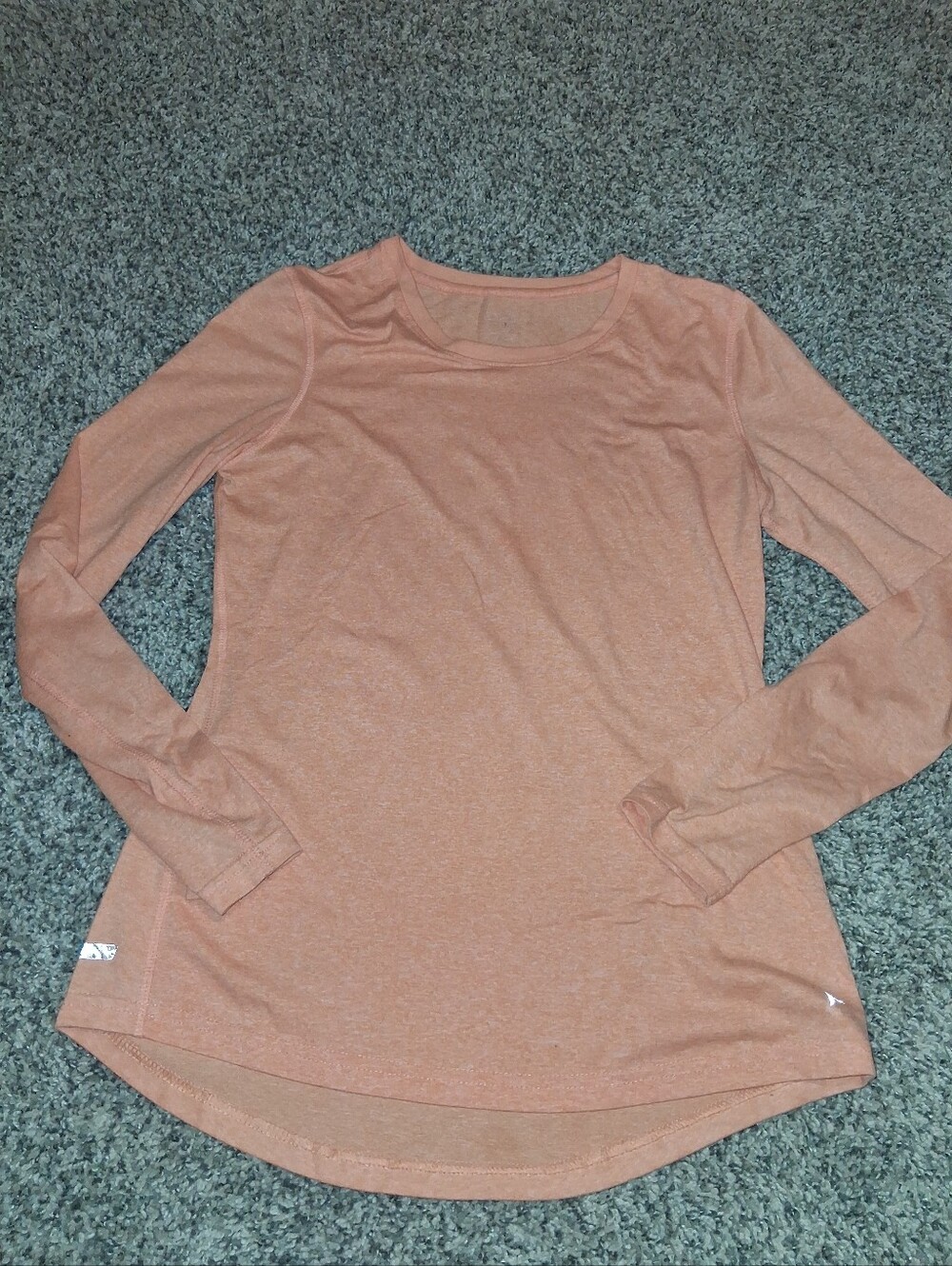Orange Dry-Fit Long Sleeve Workout, Athletic Shirt